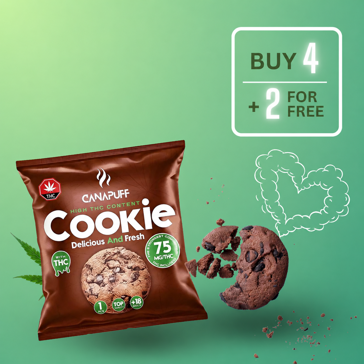 THC Cookies Bundle - 4+2 for free